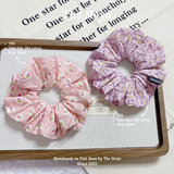 Dây buộc tóc handmade hoạ tiết hoa lạ by The Noya T28, T29