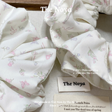 Dây buộc tóc handmade hoạ tiết thiên nga trắng mix nơ by The Noya T32