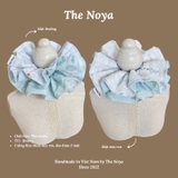 Bluery - Dây buộc tóc scrunchie handmade by The Noya chất thô cotton vibe xanh dương T57