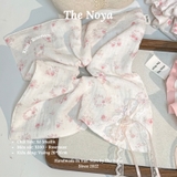 Rosemuse Scrunchie - Dây buộc tóc xô muslim 2 tầng phối viền, scrunchie cẩm tú cầu handmade by The Noya X100