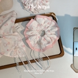 Rosemuse Scrunchie - Dây buộc tóc xô muslim 2 tầng phối viền, scrunchie cẩm tú cầu handmade by The Noya X100