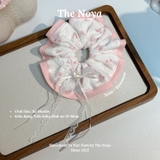 Rosemuse Scrunchie - Dây buộc tóc xô muslim 2 tầng phối viền, scrunchie cẩm tú cầu handmade by The Noya X100