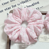 Hồng Mơ - Scrunchies màu pastel hoạ tiết lạ handmade Siêu Phồng The Noya X44