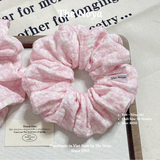 Hồng Mơ - Scrunchies màu pastel hoạ tiết lạ handmade Siêu Phồng The Noya X44
