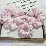 Hồng Mơ - Scrunchies màu pastel hoạ tiết lạ handmade Siêu Phồng The Noya X44