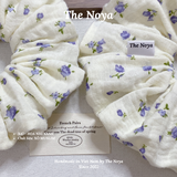 [SIÊU PHỒNG] Scrunchies form to bồng bềnh hoạ tiết hoa nhí xanh handmade The Noya X47