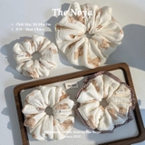 'Bear Choco' Scrunchies chất Xô Muslin handmade by The Noya X79