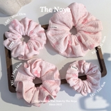 Scrunchie, dây buộc tóc 2 tầng xô muslim handmade siêu phồng hoạ tiết vintage The Noya X85-X90