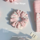'STRAW' Scrunchies handmade siêu phồng tone hồng pastel 2 tầng, viền hồng by The Noya X91