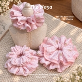 Hà Thu Scrunchie - Dây buộc tóc xô muslim 2 tầng phối viền handmade by The Noya X95