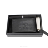 CHANEL Caviar Timeless CC Card Holder in Black