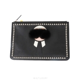 Fendi – Karlito Studded Clutch (Black Leather)