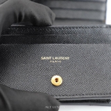 SAINT LAURENT Cassandre Matelassé Flap Card Case  in Grain de Poudre Leather