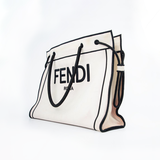 Fendi Túi xách canvas Tote đen trắng