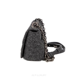 Christian Dior Flap Bag Grey – Len ép cao cấp phối kim loại Gunmetal – Mới 98%