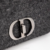 Christian Dior Flap Bag Grey – Len ép cao cấp phối kim loại Gunmetal – Mới 98%