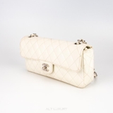 Chanel Matelassé Medium Double Flap Caviar White – Biểu tượng thanh lịch vượt thời gian – Mới 98%, kèm dây