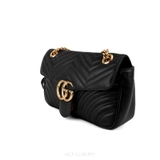 Gucci Black Matelassé Small GG Marmont Shoulder Bag – Thanh lịch & biểu tượng vượt thời gian