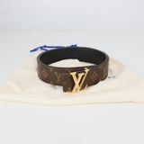 LOUIS VUITTON Monogram LV Initiales Belt – Gold Buckle
