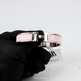 Hermès – Clic H Bracelet (Palladium / Pink Enamel)