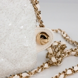 Chanel Classic Flap Bag Tweed – White