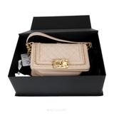 Chanel Boy Quilted Lambskin Wallet On Chain – Beige