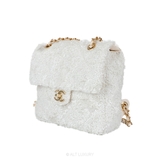 Chanel Classic Flap Bag Tweed – White