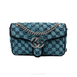 Gucci GG Marmont Flap Bag Diagonal Quilted GG Canvas Small – Thanh lịch & biểu tượng