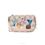 Louis Vuitton Mini Pochette Accessoires – Trắng họa tiết chim