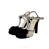 Chanel – Lace &amp; Camellia T-Strap Heels