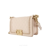 Chanel Boy Quilted Lambskin Wallet On Chain – Beige