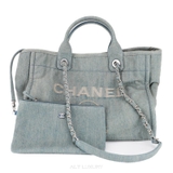 CHANEL Deauville Small Shopping Tote Bag – Denim xanh nhạt
