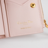 Dior Caro Compact Wallet Quilted Cannage Lambskin – Pink