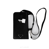 Prada Saffiano Leather Phone Pouch – Black