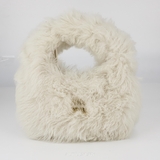 MiuMiu Fur Mini Top Handle Bag – lông trắng kem