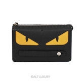 FENDI BUGS MONSTER EYES SAFFIANO LEATHER CLUTCH
