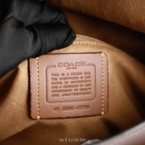 Coach Leather Flap Clutch – Da nâu đậm