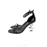 Saint Laurent Opyum YSL Ankle Strap Sandal in Black Patent / Silver – Biểu tượng quyến rũ & đẳng cấp