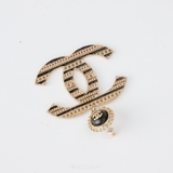CHANEL GOLD &amp; BLACK EARRINGS