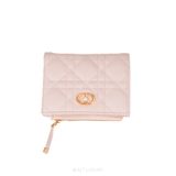 Dior Caro Compact Wallet Quilted Cannage Lambskin – Pink
