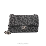 CHANEL FLORAL DENIM QUILTED MINI