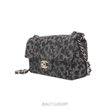 CHANEL FLORAL DENIM QUILTED MINI