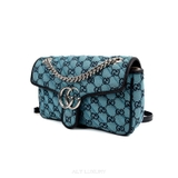 Gucci GG Marmont Flap Bag Diagonal Quilted GG Canvas Small – Thanh lịch & biểu tượng