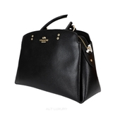 Coach Top Handle Bag – Da crossgrain màu đen