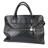 Gucci Guccissima Leather Boston Bag – Black