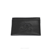CHANEL Caviar Timeless CC Card Holder in Black