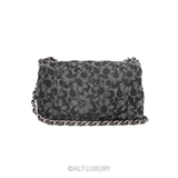 CHANEL FLORAL DENIM QUILTED MINI
