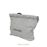CHANEL 22 BAG WHITE QUILTED CALFSKIN