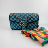 Gucci GG Marmont Flap Bag Diagonal Quilted GG Canvas Small – Thanh lịch & biểu tượng