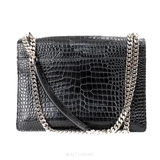 Saint Laurent YSL Sunset Medium Croc Black